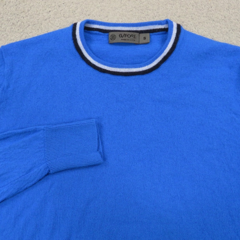 G/FORE Mens Small Merino Wool Pullover Sweater Cerulean Blue Golf G4MS23S102